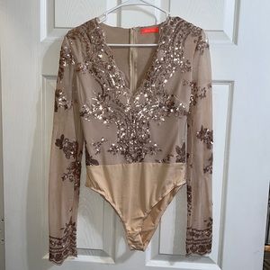Rose gold body suit